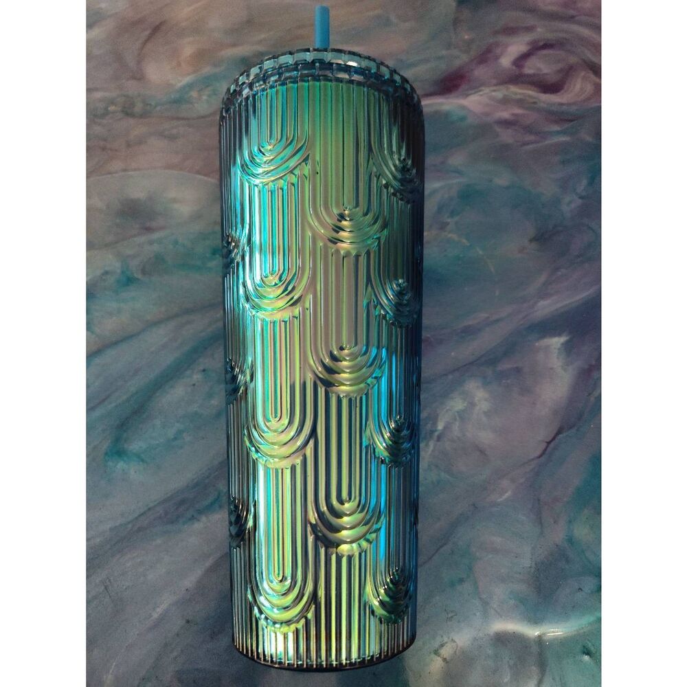 Double Wall Rainbow Iridescent 24.5oz /725 ML Beverage Tumbler New